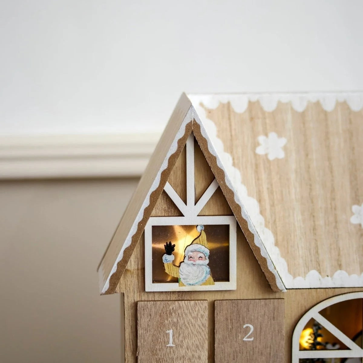 Christmas Wooden Advent Calendar With 24 Compartments And Warm LED Lighting - Image 4