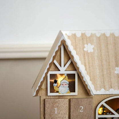Christmas Wooden Advent Calendar With 24 Compartments And Warm LED Lighting - Image 4