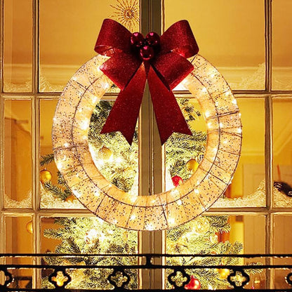 Christmas Wreath With LED Lights And Luminous Bow - Image 6