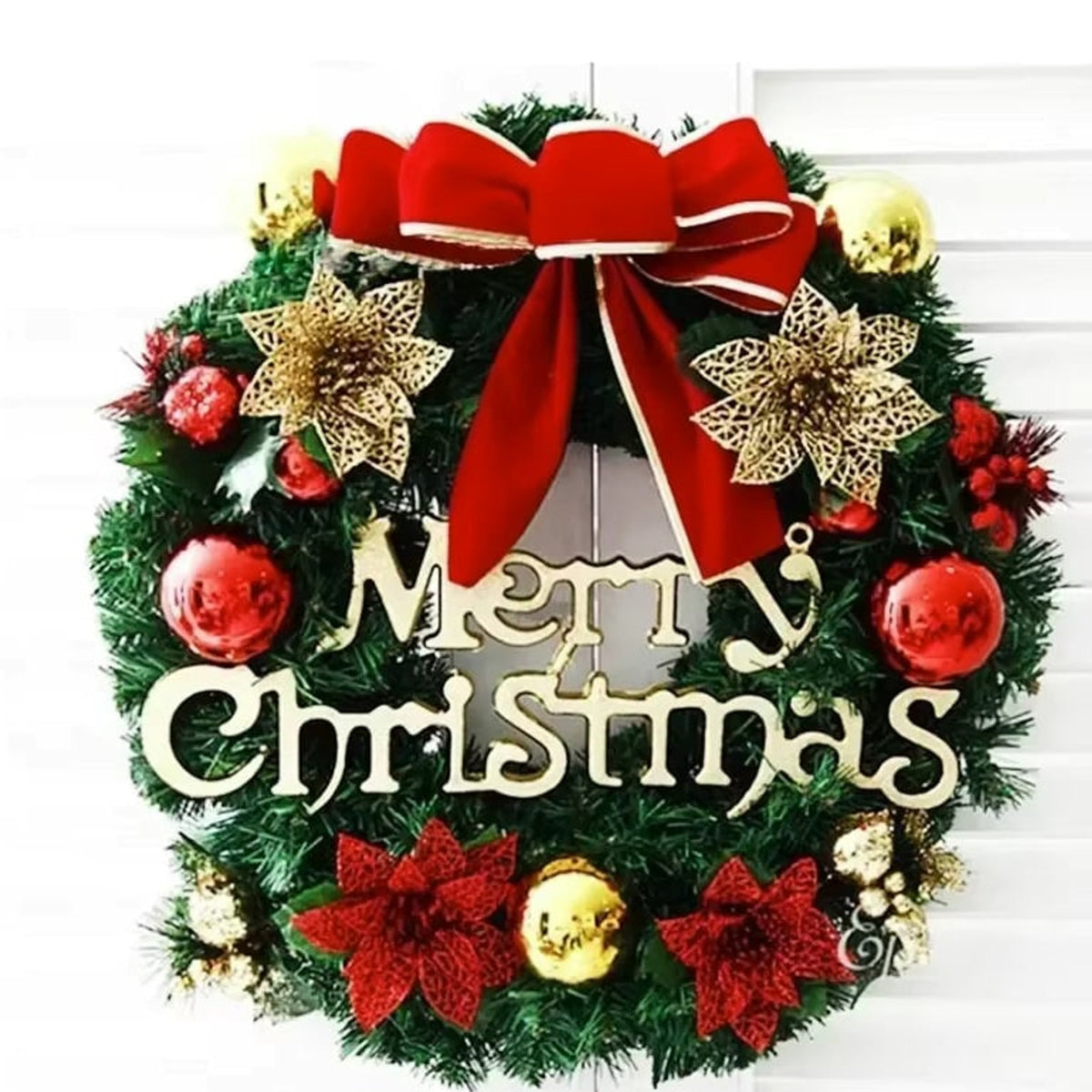 Christmas Wreath With Pine Needles Moose And Snowman Ornaments 30 - Image 9