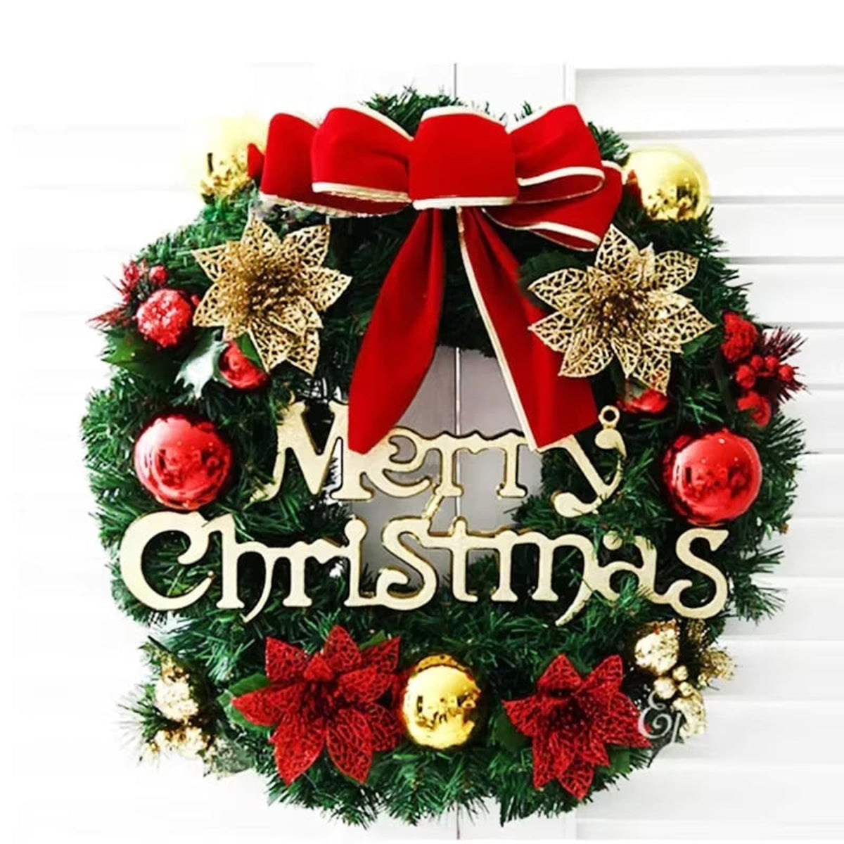 Christmas Wreath With Pine Needles Moose And Snowman Ornaments 30 - Image 7