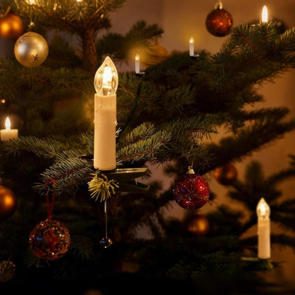 Clip On Christmas Candles With Warm Flickering LED Light - Image 1