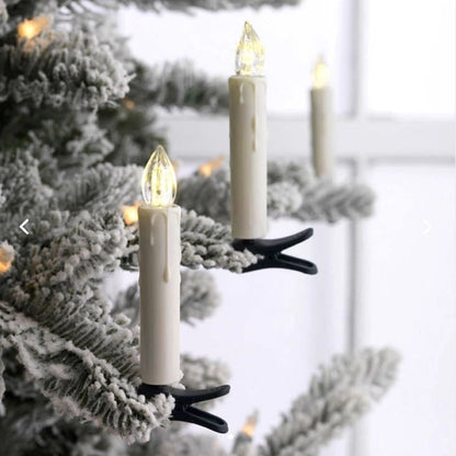 Clip On Christmas Candles With Warm Flickering LED Light - Image 3