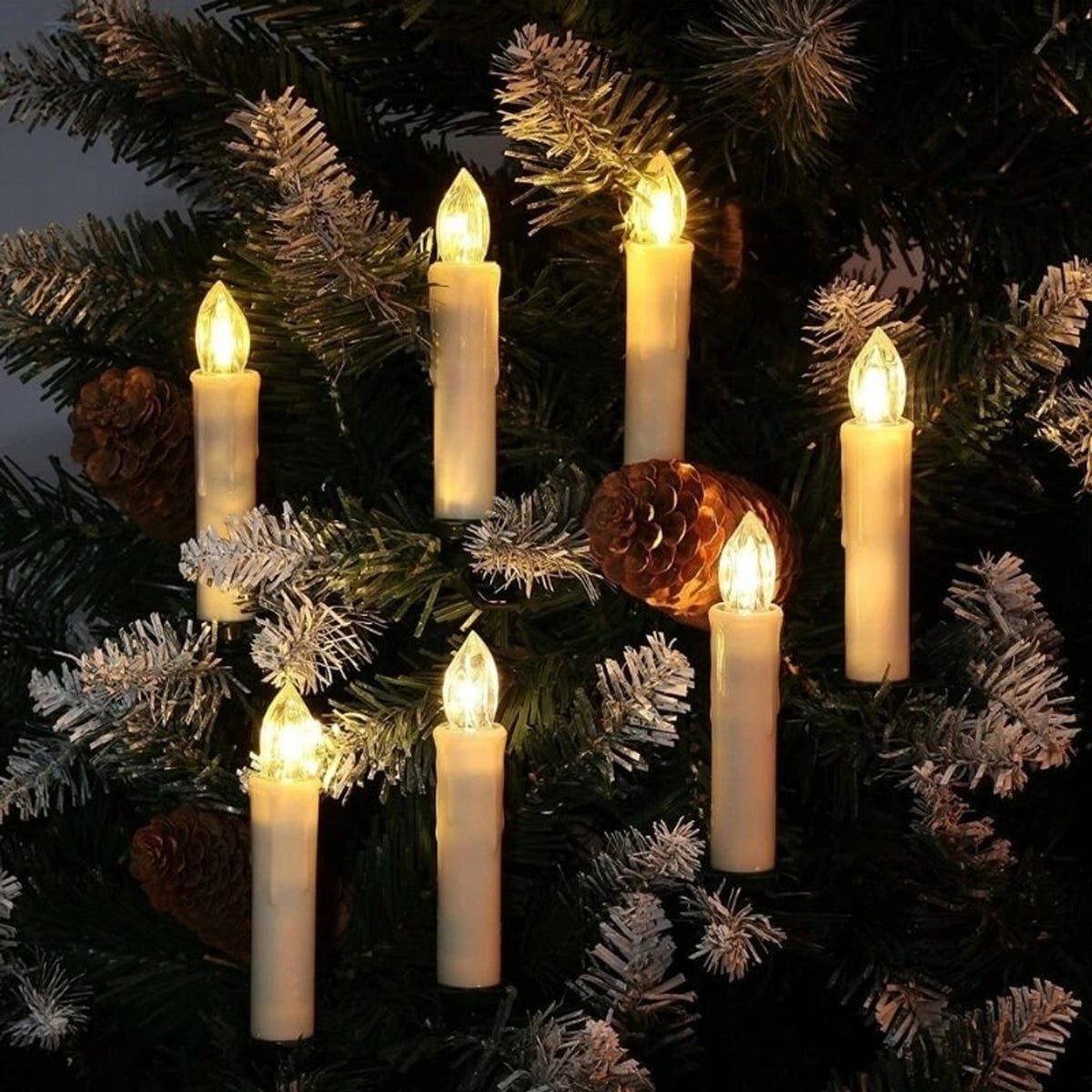 Clip On Christmas Candles With Warm Flickering LED Light - Image 5