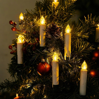 Clip On Christmas Candles With Warm Flickering LED Light - Image 6