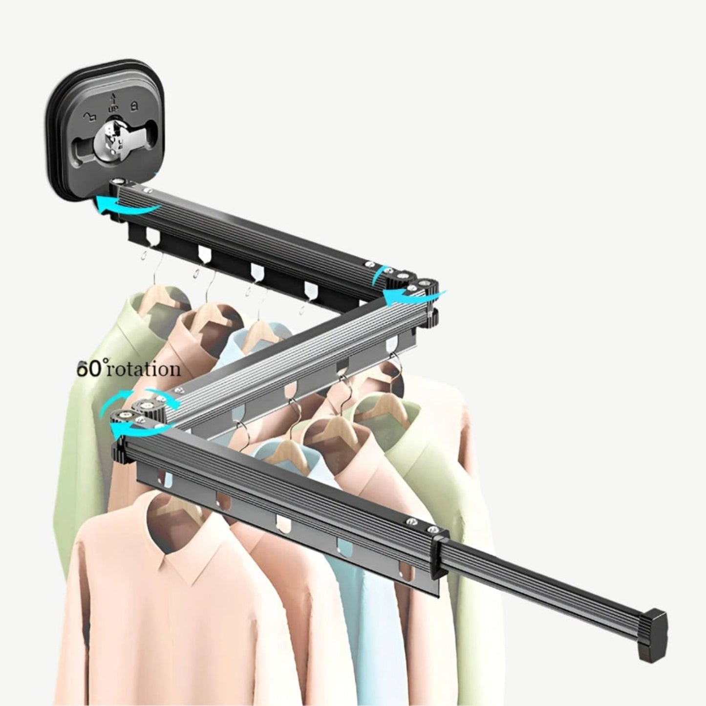 Clothes Drying Rack AluFlex Séchoir À Linge Pliable En Aluminium Avec Fixation Par Ventouse - Image 1