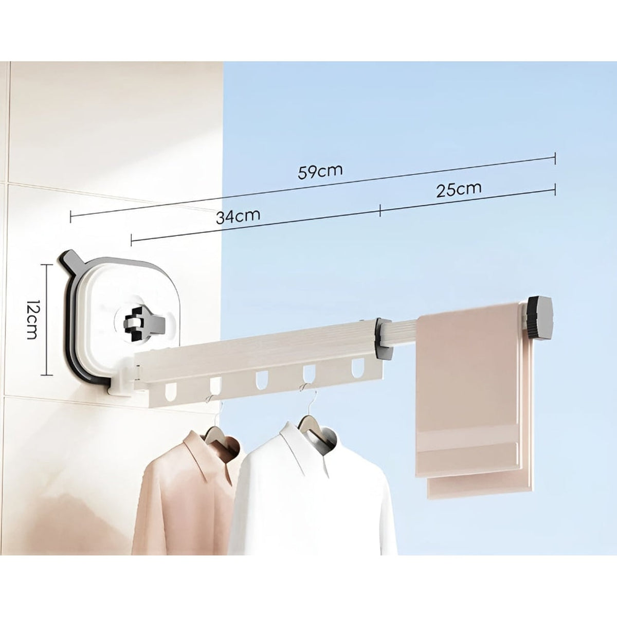 Clothes Drying Rack AluFlex Séchoir À Linge Pliable En Aluminium Avec Fixation Par Ventouse - Image 13