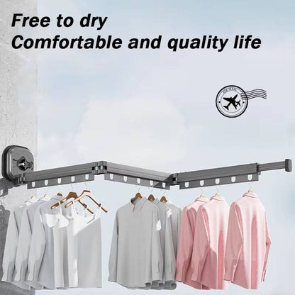 Clothes Drying Rack Wall-mounted Folding With Telescopic Multi-angle Rotating Arms - Image 2