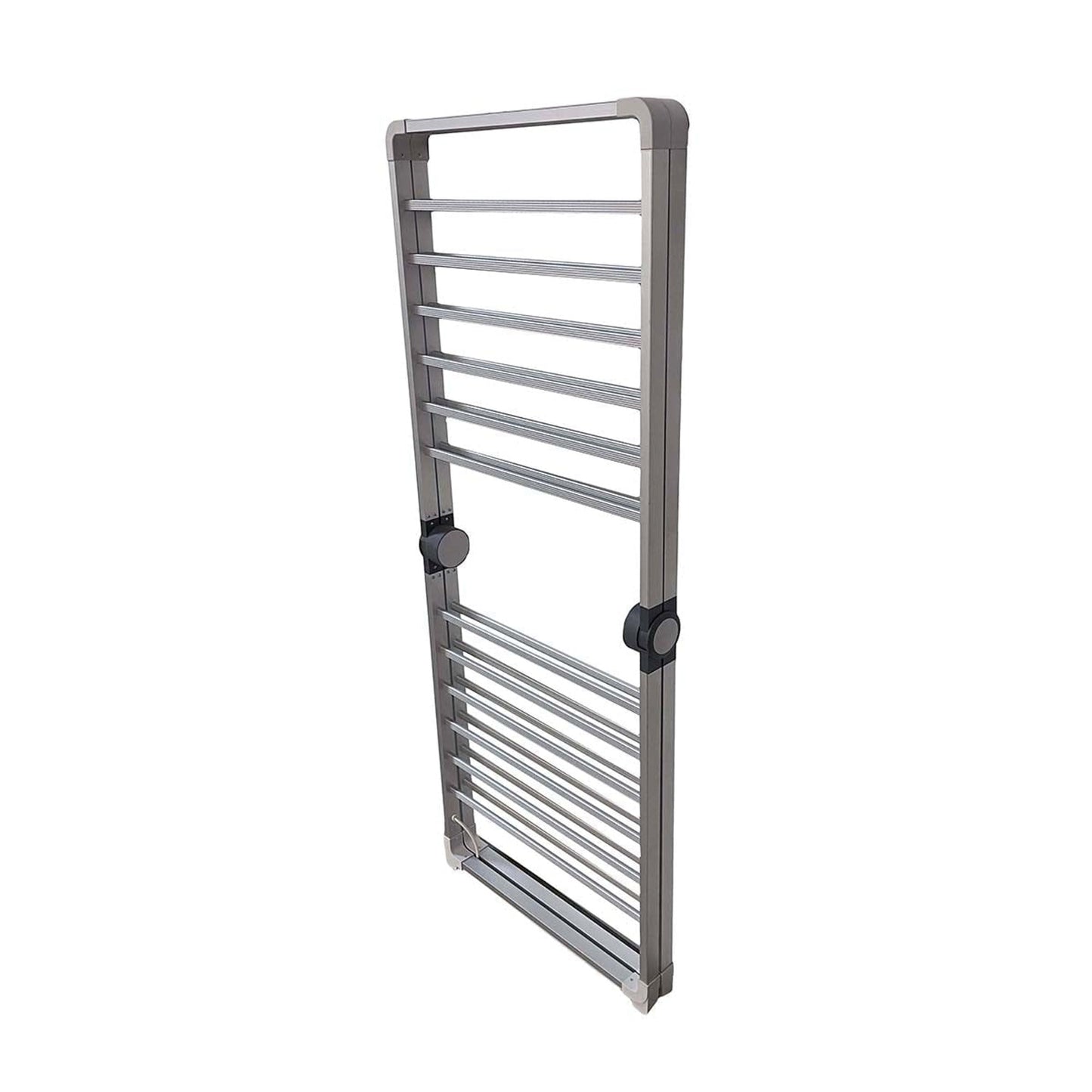 Clothes Drying Rack With Aluminum Frame Garment Space-Saving Vertical Design Folds Completely Flat Protective Feet And Corner Guards - Image 5