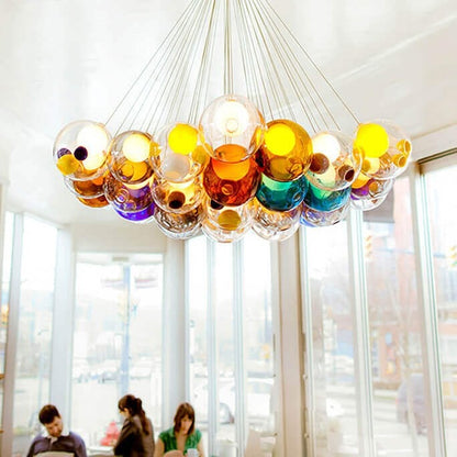 Cluster Glass Pendant Light with Multi-Color Bubble Chandelier - Image 8