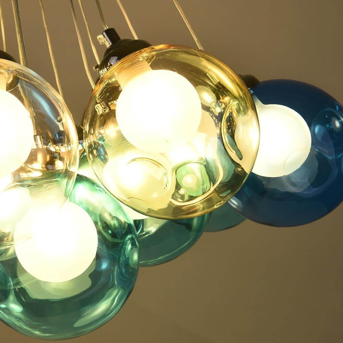 Cluster Glass Pendant Light with Multi-Color Bubble Chandelier - Image 20