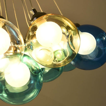 Cluster Glass Pendant Light with Multi-Color Bubble Chandelier - Image 20