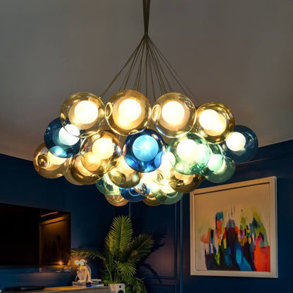 Cluster Glass Pendant Light with Multi-Color Bubble Chandelier - Image 9