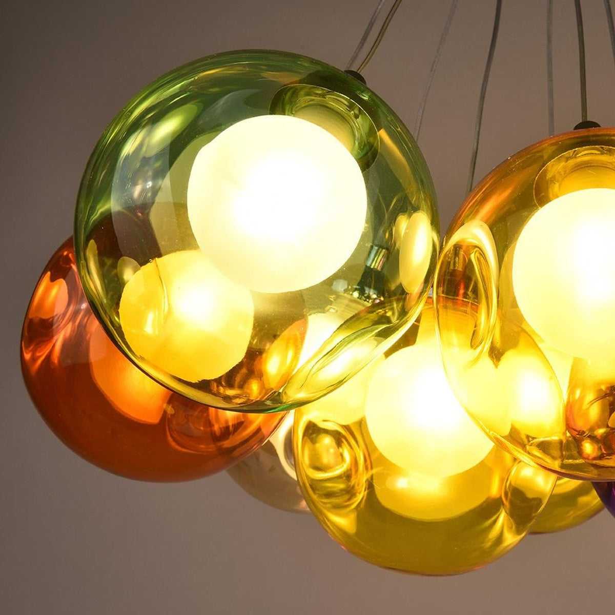 Cluster Glass Pendant Light with Multi-Color Bubble Chandelier - Image 17