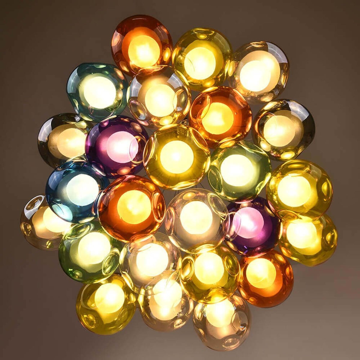 Cluster Glass Pendant Light with Multi-Color Bubble Chandelier - Image 22