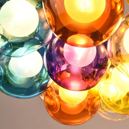 Cluster Glass Pendant Light with Multi-Color Bubble Chandelier - Image 16