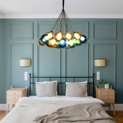 Cluster Glass Pendant Light with Multi-Color Bubble Chandelier - Image 12