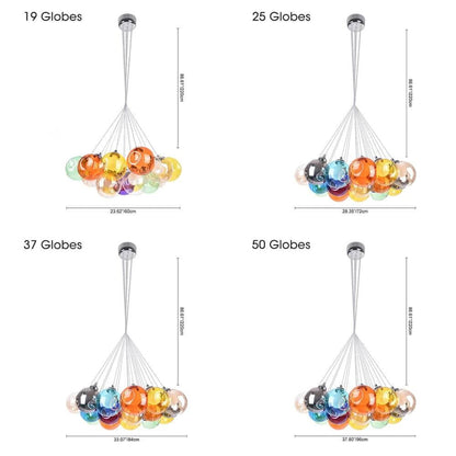 Cluster Glass Pendant Light with Multi-Color Bubble Chandelier - Image 7