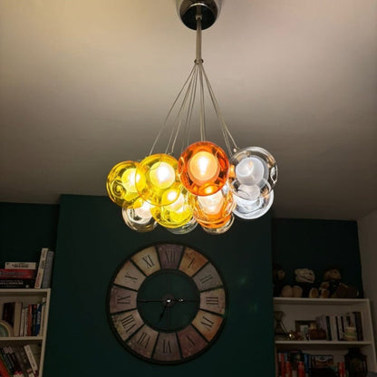 Cluster Glass Pendant Light with Multi-Color Bubble Chandelier - Image 4