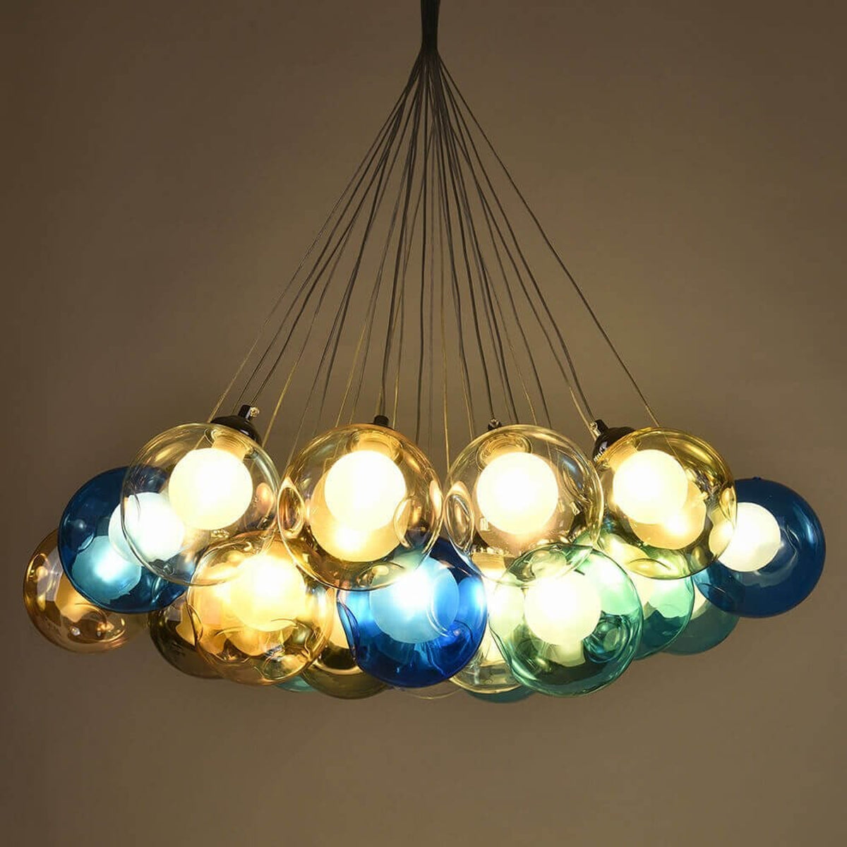 Cluster Glass Pendant Light with Multi-Color Bubble Chandelier - Image 21