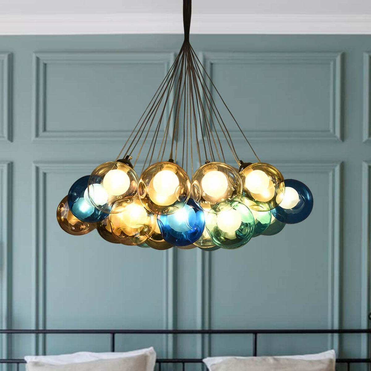 Cluster Glass Pendant Light with Multi-Color Bubble Chandelier - Image 11