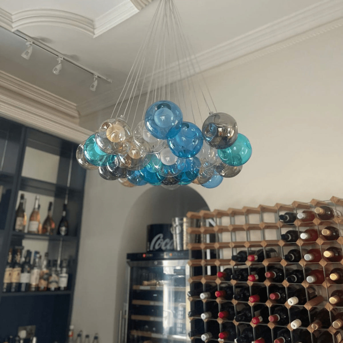 Cluster Glass Pendant Light with Multi-Color Bubble Chandelier - Image 5