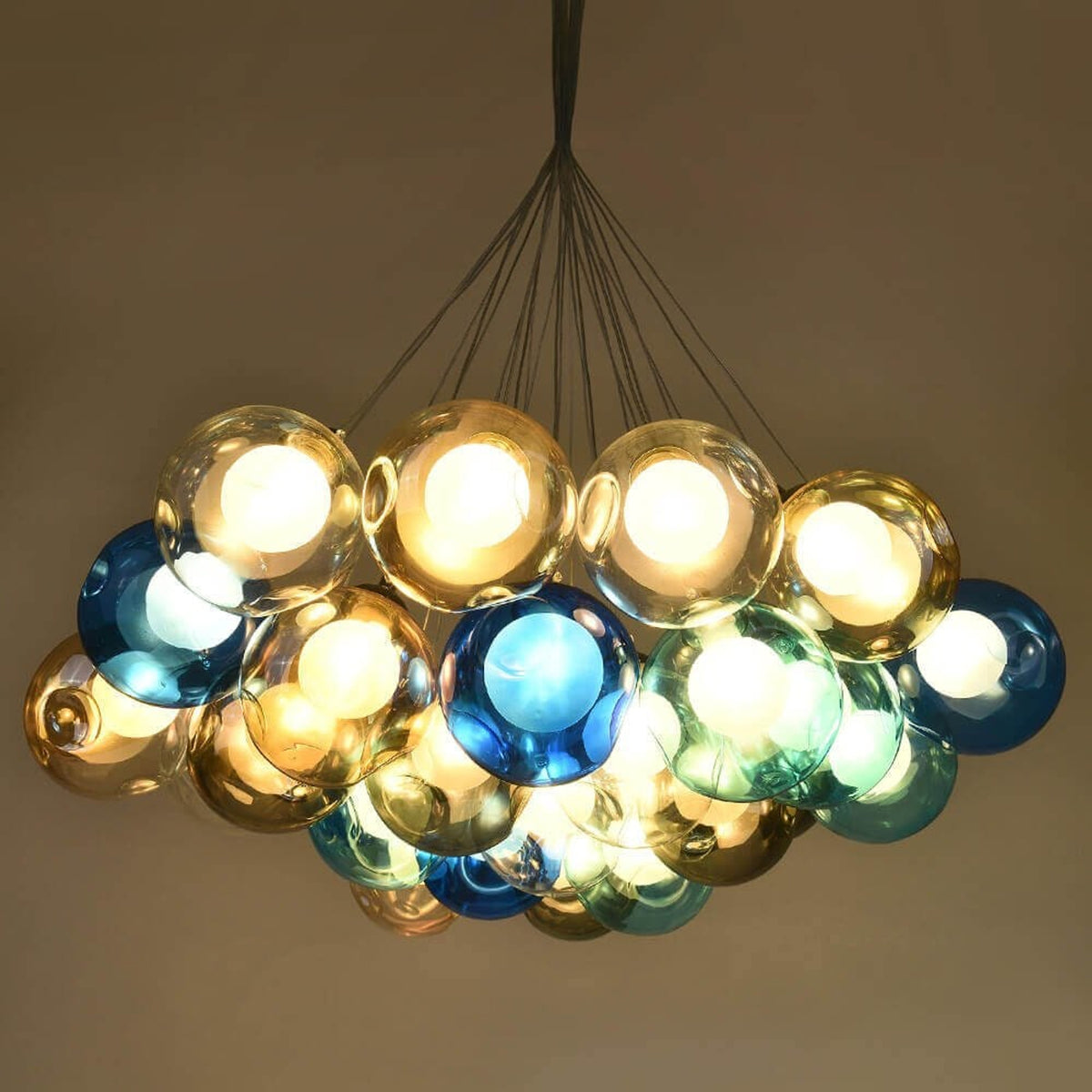 Cluster Glass Pendant Light with Multi-Color Bubble Chandelier - Image 10