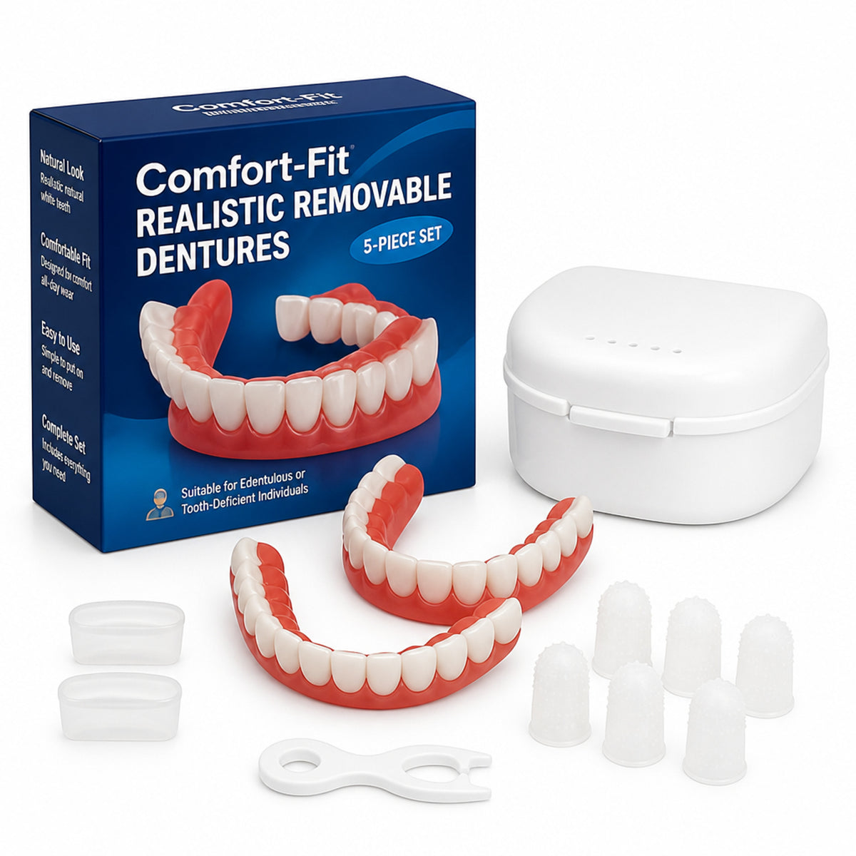 Comfort-Fit Realistic Removable Dentures For Natural-Looking Smile - Image 1