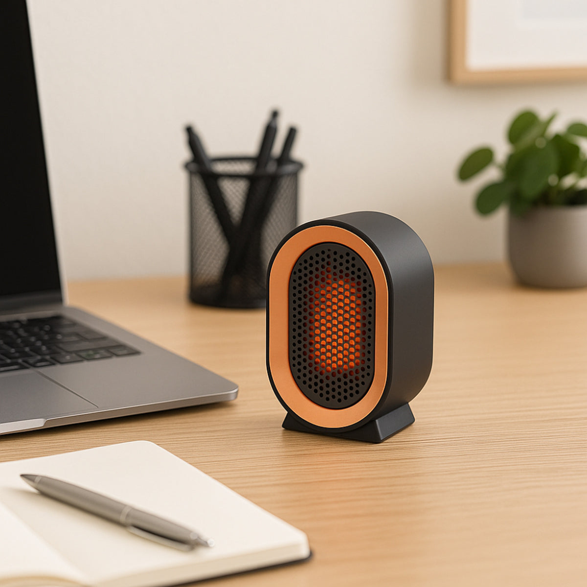 Compact Ceramic Space Heater With Portable Desktop Design And Safety Features - Image 1