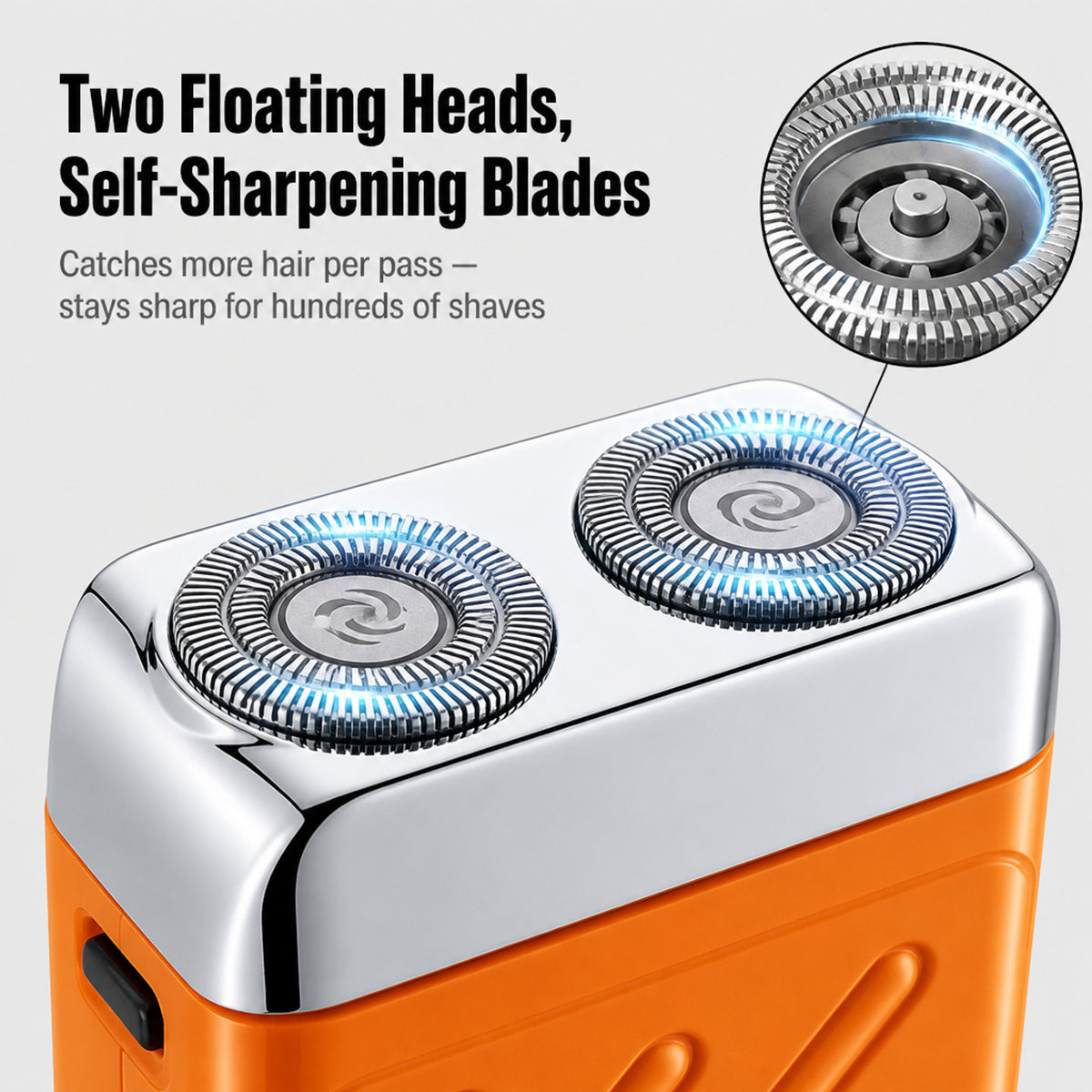 Compact Dual Rotary Pocket Shaver With Self-Sharpening Blades - Image 3