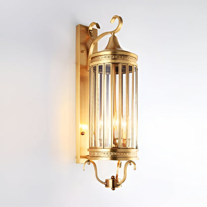 Copper Outdoor Wall Sconce With Glass Panels - Image 3