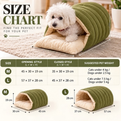 Cord Cuddle Pet Cave Bed With Fleece Lining For Cats And Small Dogs - Image 9