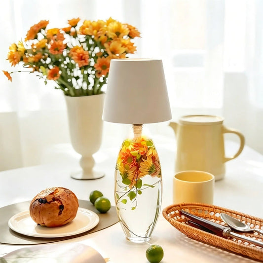 Cordless Rechargeable Bottle Lamp With Metal Lampshade Table Light - Image 3