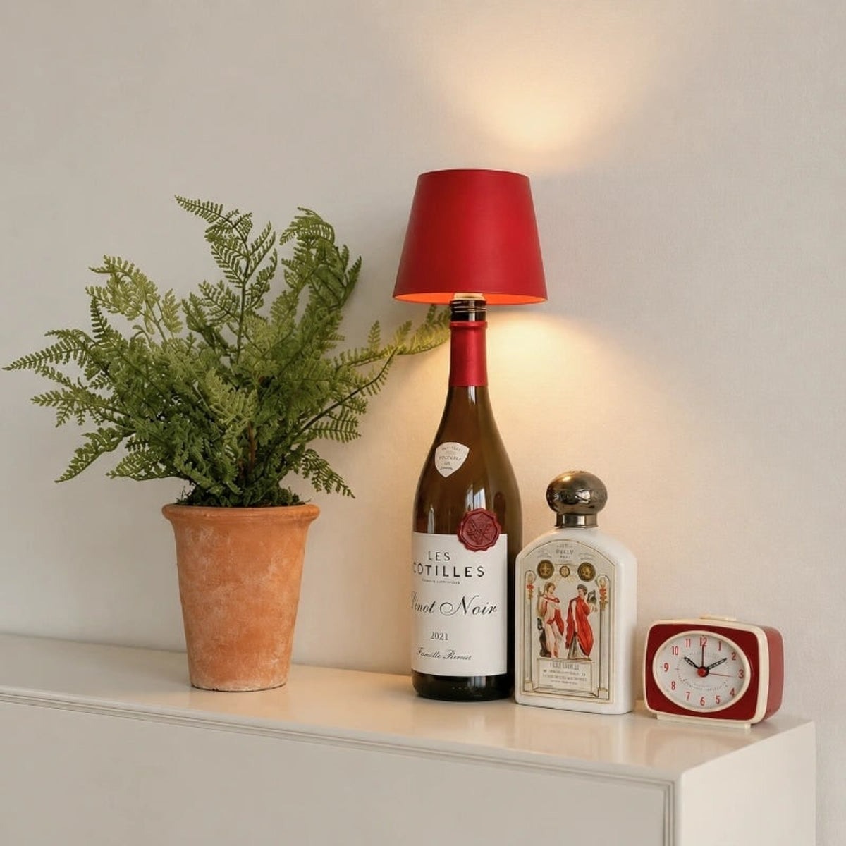 Cordless Rechargeable Bottle Lamp With Metal Lampshade Table Light - Image 6