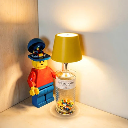 Cordless Rechargeable Bottle Lamp With Metal Lampshade Table Light - Image 13