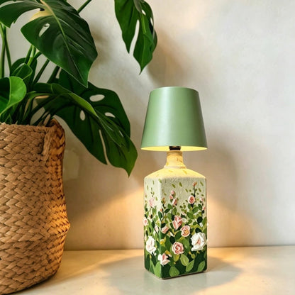 Cordless Rechargeable Bottle Lamp With Metal Lampshade Table Light - Image 10