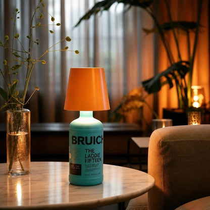 Cordless Rechargeable Bottle Lamp With Metal Lampshade Table Light - Image 9