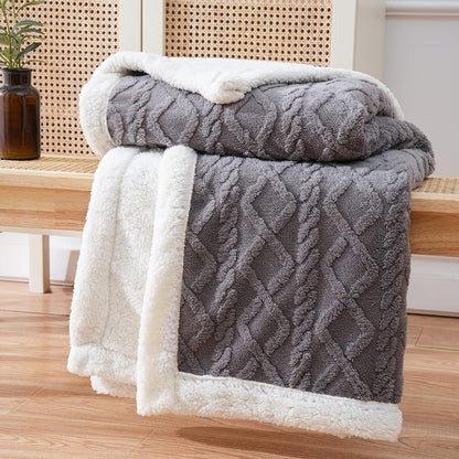 Cosy Reversible Snuggle Sherpa Blanket - Image 1