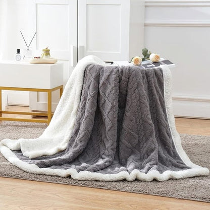 Cosy Reversible Snuggle Sherpa Blanket - Image 11