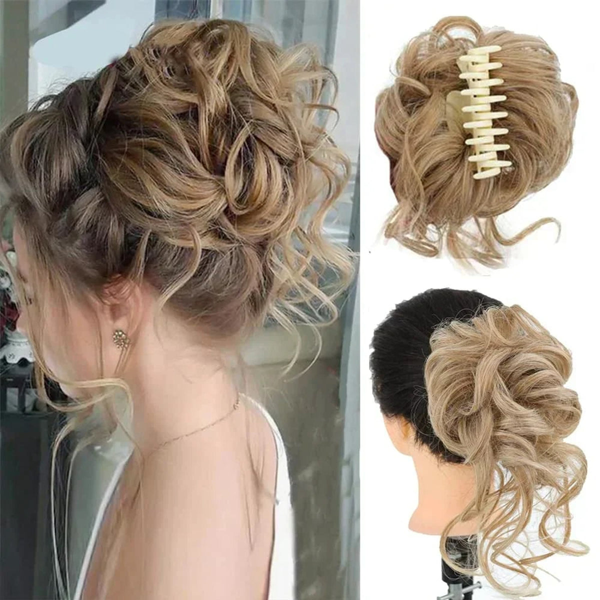 Curly Clip In Hair Bun For Instant Volume And Natural-Looking Updos - Image 8