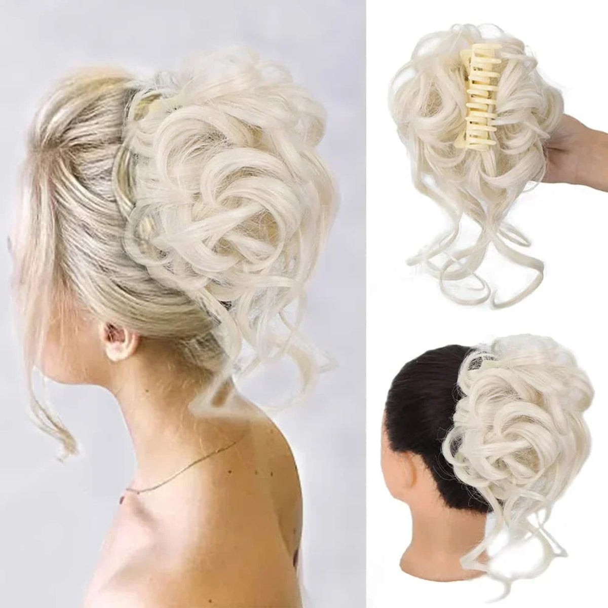 Curly Clip In Hair Bun For Instant Volume And Natural-Looking Updos - Image 13