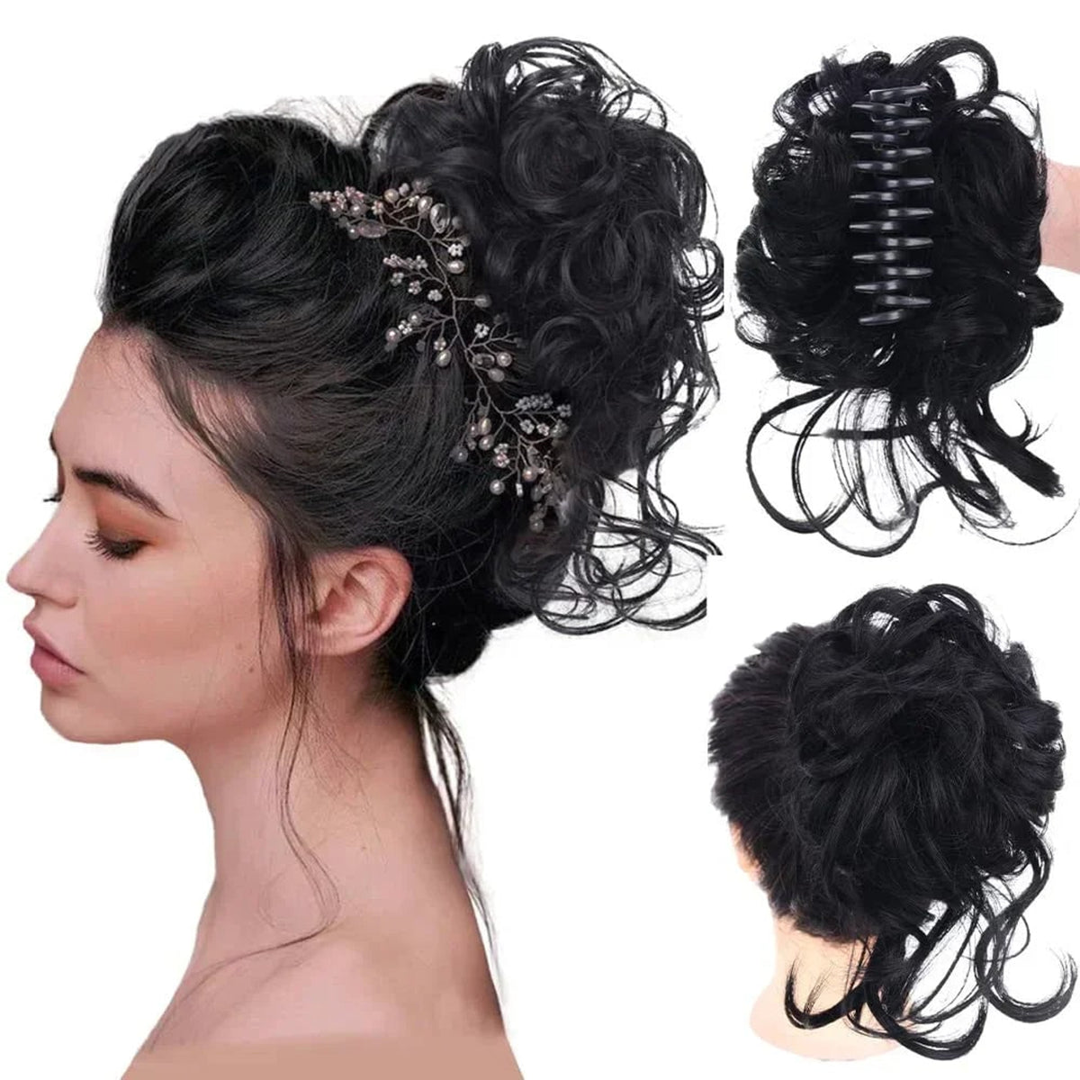 Curly Clip In Hair Bun For Instant Volume And Natural-Looking Updos - Image 14