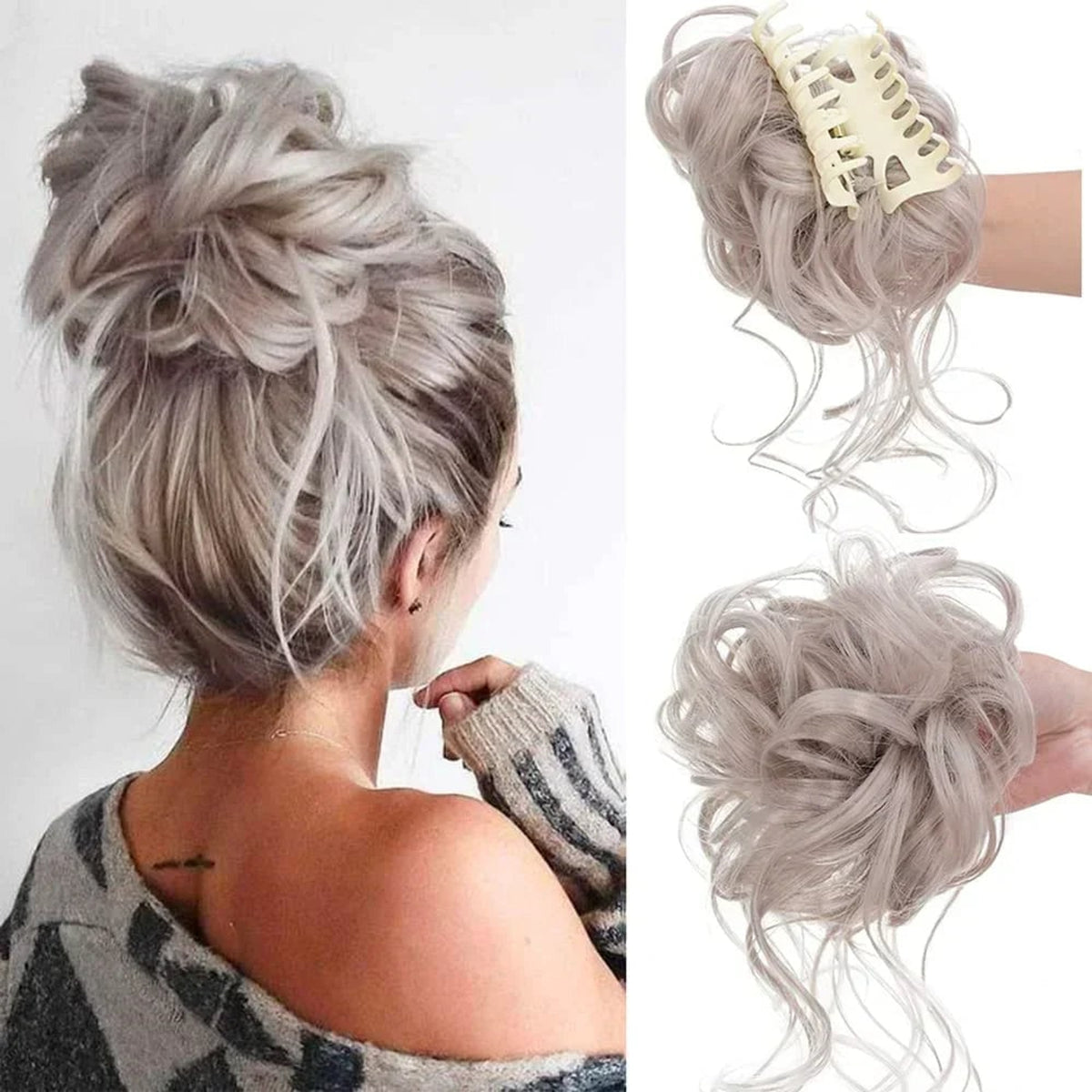 Curly Clip In Hair Bun For Instant Volume And Natural-Looking Updos - Image 16