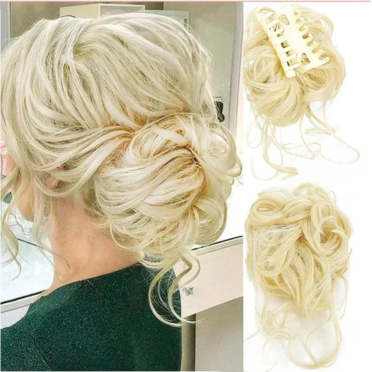 Curly Clip In Hair Bun For Instant Volume And Natural-Looking Updos - Image 17