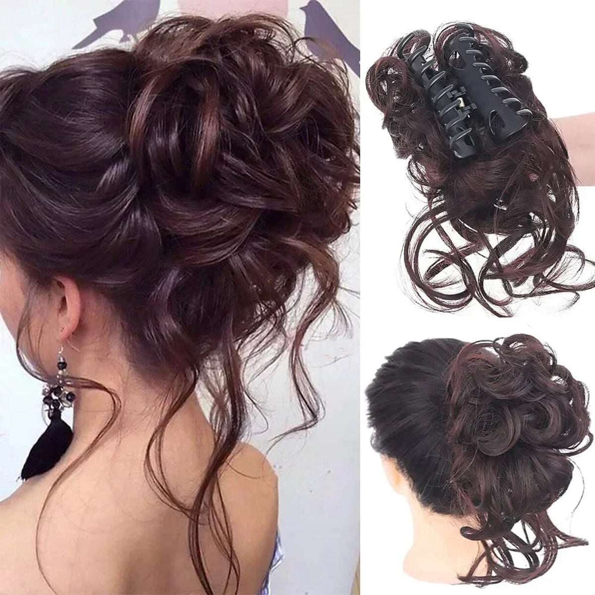 Curly Clip In Hair Bun For Instant Volume And Natural-Looking Updos - Image 15