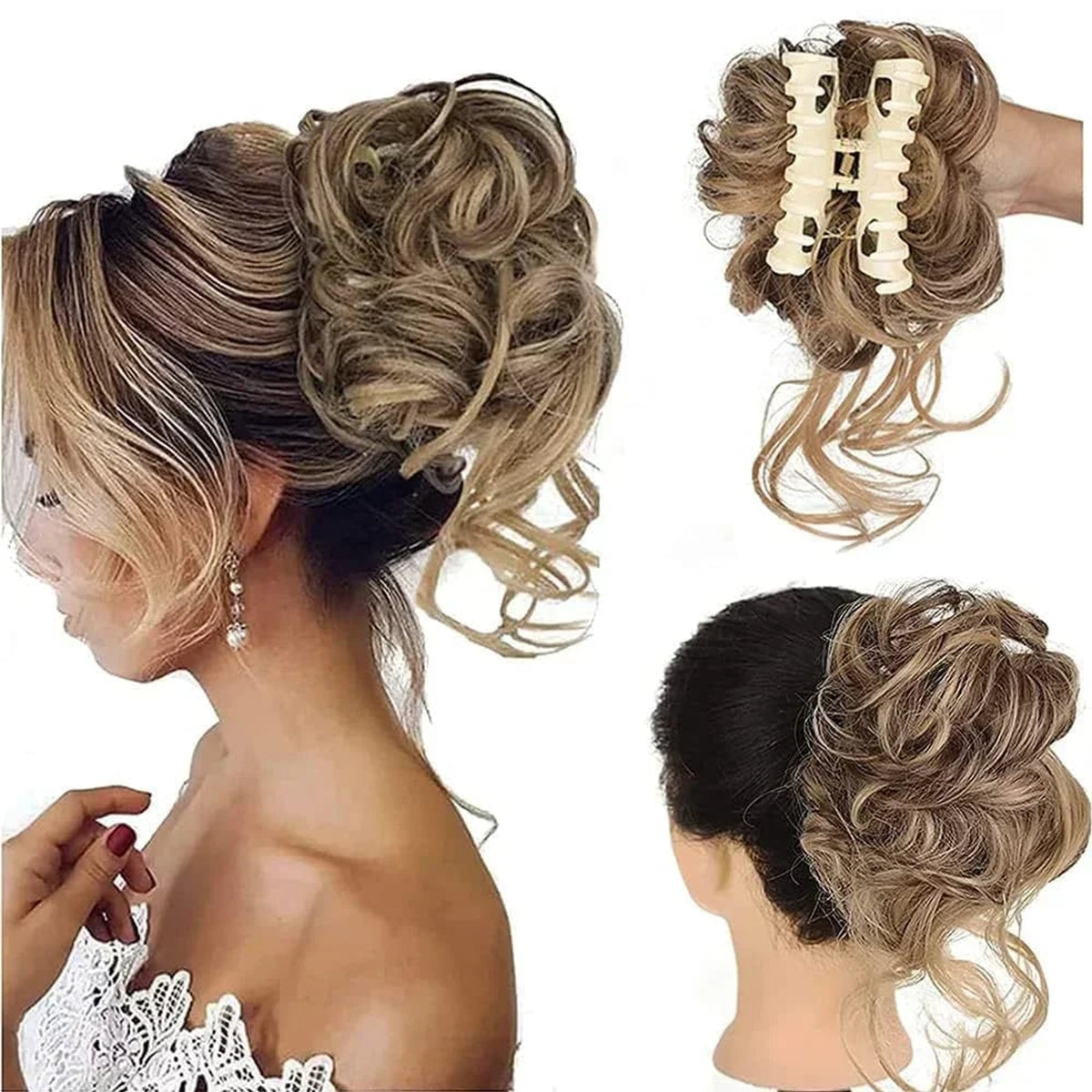 Curly Clip In Hair Bun For Instant Volume And Natural-Looking Updos - Image 9