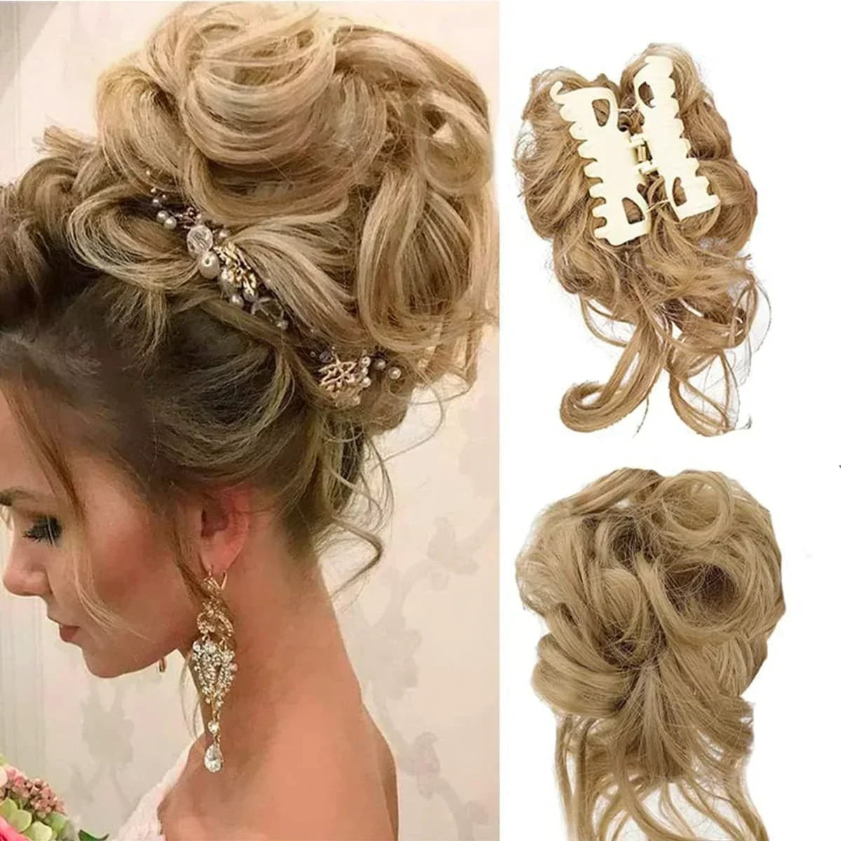 Curly Clip In Hair Bun For Instant Volume And Natural-Looking Updos - Image 11