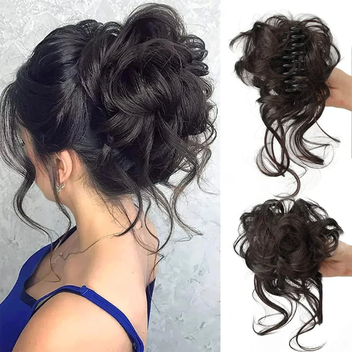 Curly Clip In Hair Bun For Instant Volume And Natural-Looking Updos - Image 12