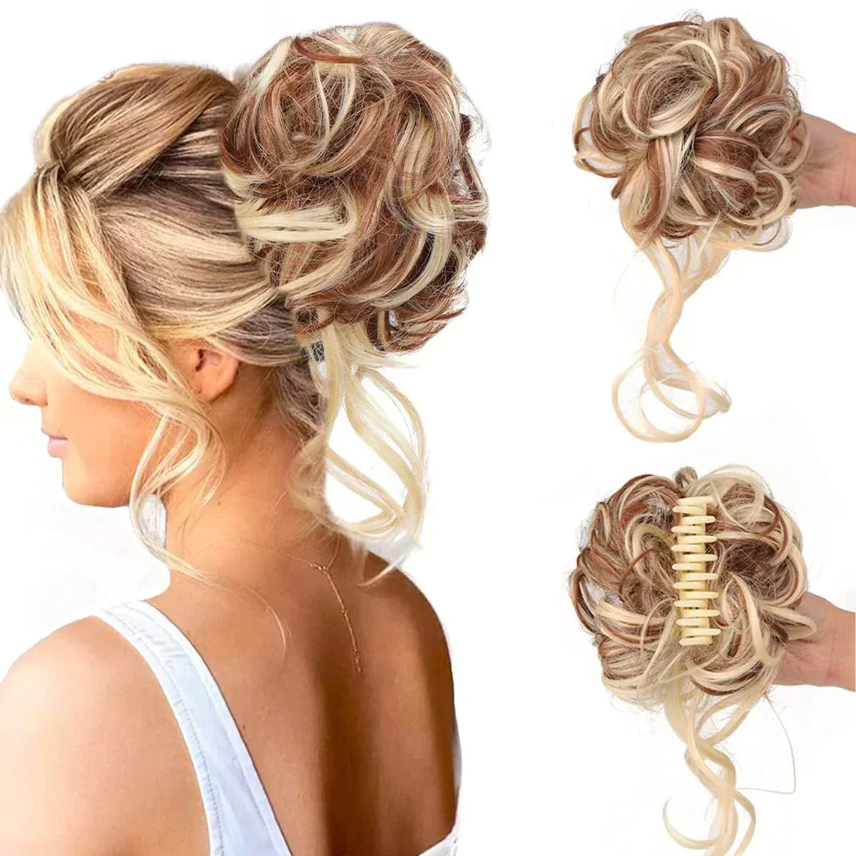 Curly Clip In Hair Bun For Instant Volume And Natural-Looking Updos - Image 10
