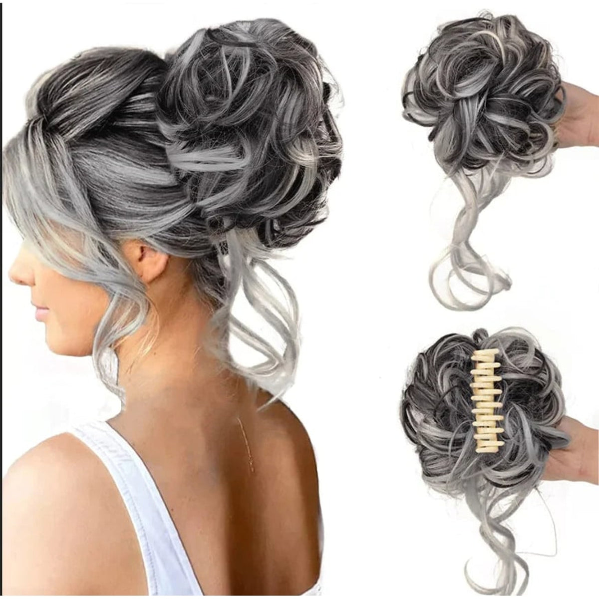 Curly Clip In Hair Bun For Instant Volume And Natural-Looking Updos - Image 5